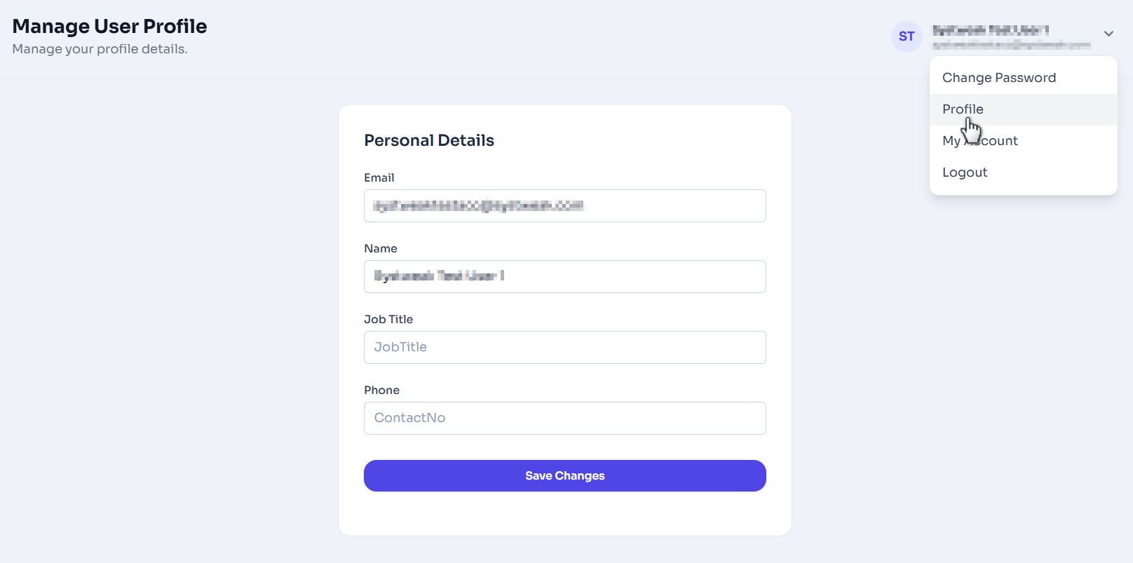 Edit Profile Screenshot